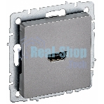 Розетка HDMI IEK BRITE РHDMI-0-БрС сталь