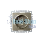 Розетка 1-местная IEK BRITE РС10-1-0-БрШ (BR-R10-10-K37) 10А, без заземления, без защитных шторок, шампань