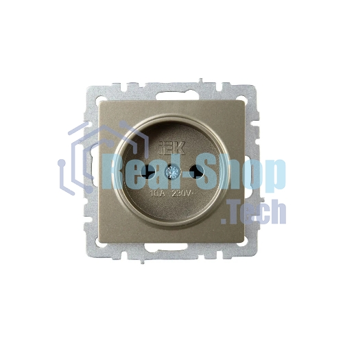 Розетка 1-местная IEK BRITE РС10-1-0-БрШ (BR-R10-10-K37) 10А, без заземления, без защитных шторок, шампань