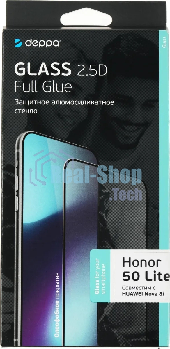 Защитное стекло для экрана Deppa 62827 для Honor 50 lite 2.5D, 1 шт