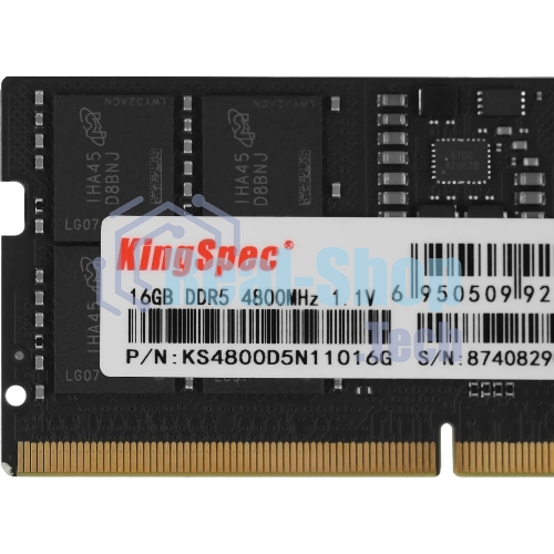 Оперативная память KingSpec DDR5, 16Gb (1x16GB), 4800MHz, CL40 SO-DIMM