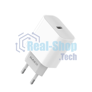 Сетевое зарядное устройство Maxvi CHL-601PD 18W, 3A, QC 3.0, PD 3.0, 1xUSB-C, белый