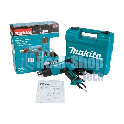 Фен Makita HG 6031 VK 1800Вт 250-500л/мин с регулировкой, с насадками, кейс