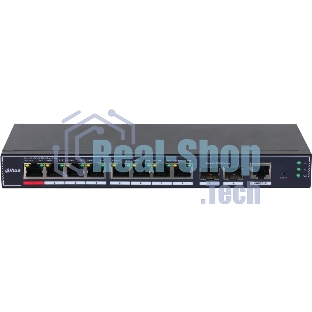 Коммутатор Dahua DH-SG4010P-2F, 8×1 Гбит/с + 2×1 Гбит/с SFP, управляемый