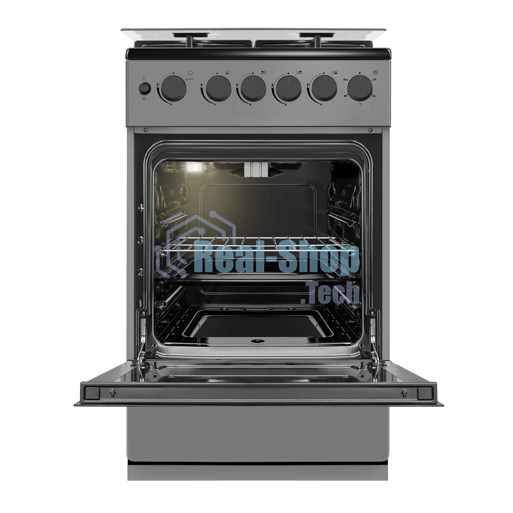 Плита газовая Maunfeld MGC50GCGR08D серый, конфорок 4 шт, духовка 59 л, 50 см x 89 см x 65 см