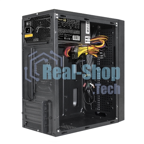 Компьютерный корпус Minitower ExeGate mEVO-9301-EVO800 (mATX, БП EVO800RGb с вент. 12см, с окном, 2хUSB+1хUSB 3.0, HD аудио, черный, с RGb подсветкой)