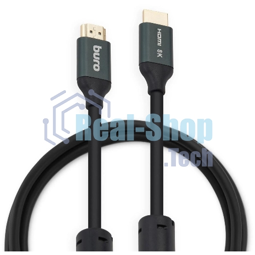 Кабель аудио-видео Buro HDMI (m)/HDMI (m) 1м. феррит.кольца Позолоченные контакты черный (BHP-HDMI-2.1-1G)