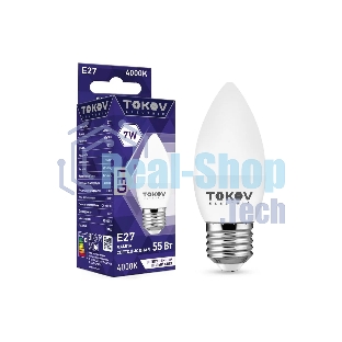 Лампа светодиодная TOKOV ELECTRIC 7Вт С37 4000К Е27 176-264В