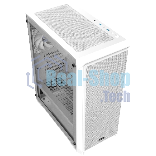 Корпус без блока питания Raijintek ARCADIA 41, Midi-Tower, TG, 1x120мм, 2xUSB-A 3.0 + 1xUSB-C, ATX, mATX, mITX White