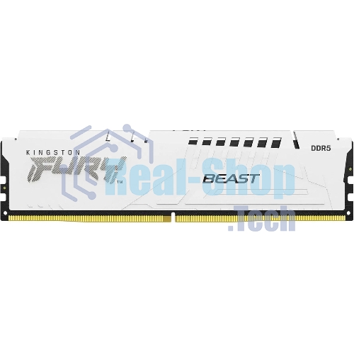 Оперативная память Kingston Fury Beast, DDR5, 32Gb (1x32GB), 5600MHz, CL40, DIMM, радиатор, белый