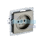 Розетка 1-местная IEK BRITE РС10-1-0-БрШ (BR-R10-10-K37) 10А, без заземления, без защитных шторок, шампань