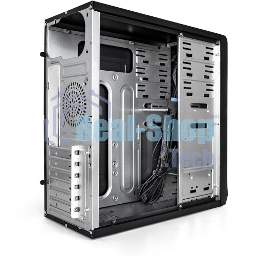 Компьютерный корпус Miditower ExeGate CP-603UB-UNS350 (ATX, БП UNS350 с вент. 12см, 2хUSB, аудио, черный)