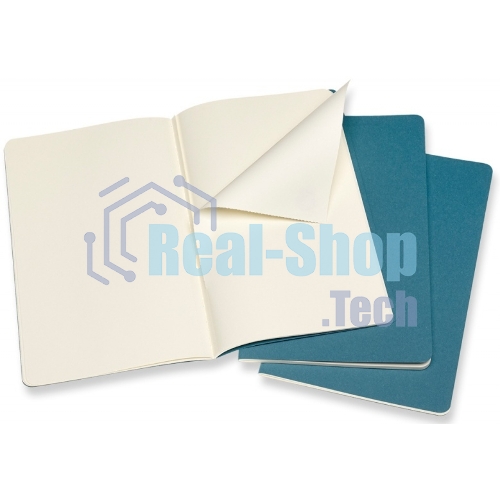 Блокнот Moleskine CAHIER JOURNAL CH018B44 Large 130х210 мм, обложка картон, 80 страниц, нелинованный, голубой (3 шт)
