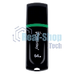 Флешка USB SmartBuy Paean Black (SB64GbPN-K), 64Gb, USB 2.0, R/W 25/15, черный/зеленый