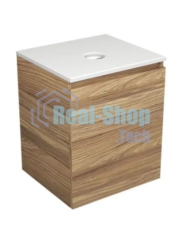 Тумба Bau Dream Blackwood 50 с дверцей, раковина BAU Nimb 51х41 белая, выпуск клик клак черный