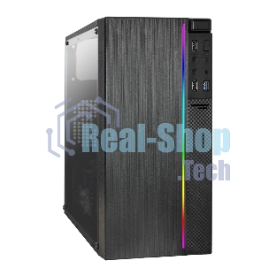 Компьютерный корпус Minitower ExeGate mEVO-9301-EVO800 (mATX, БП EVO800RGb с вент. 12см, с окном, 2хUSB+1хUSB 3.0, HD аудио, черный, с RGb подсветкой)