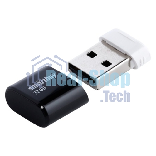 Флешка USB Smartbuy LARA Black (SB32GbLARA-K), 32Gb, USB 2.0, R/W 15/5, черный/белый