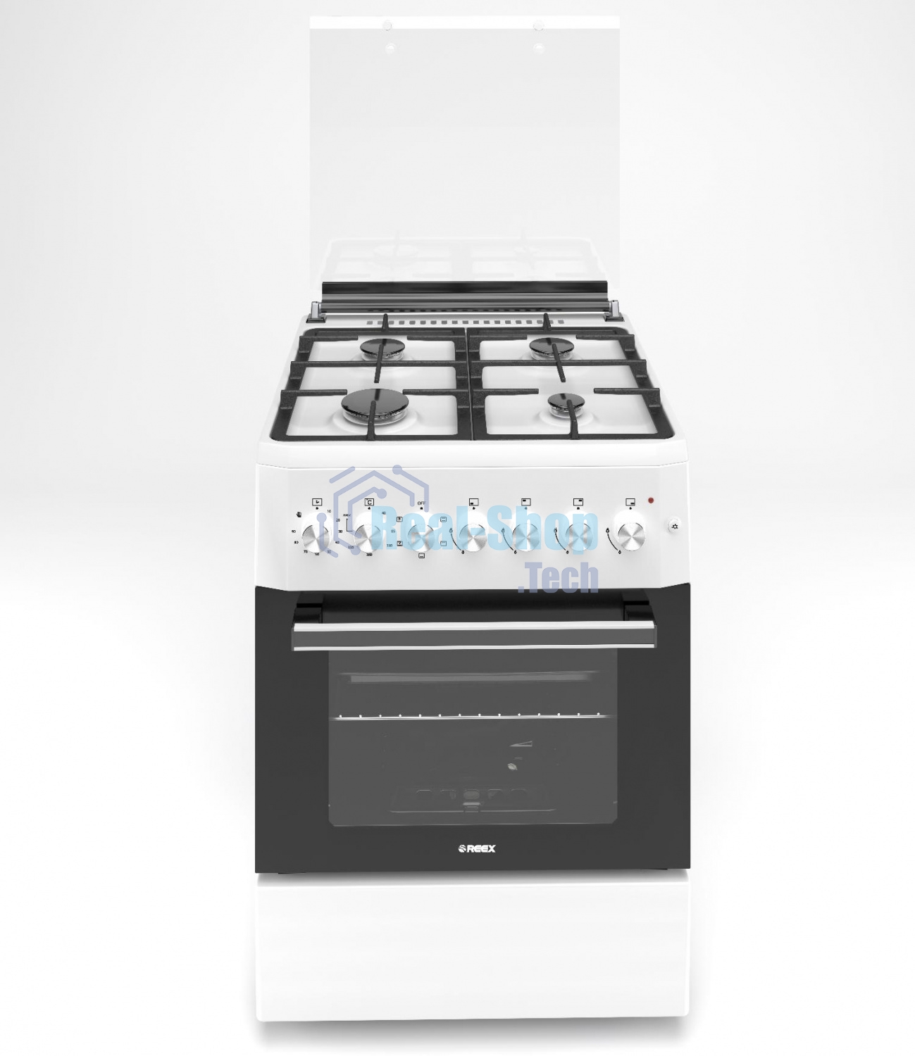 Комбинированная плита REEX RPH-60 K WH 4 Газовые конфорки Электрическая духовка