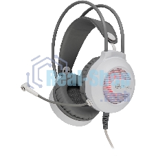 Гарнитура Oklick HS-L300G белый, проводная, 3.5 мм, подсветка