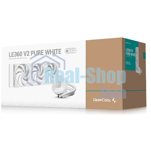 Система водяного охлаждения Deepcool LE360 V2 Pure Soc-AM5/AM4/1200/1700/1851 белый 4-pin 19-31.6dB Al 250W 1554gr Ret (R-LE360PURE-WHLNMD-G-1)