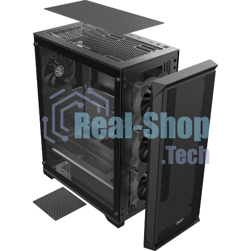 Корпус без блока питания Raijintek ARCADIA 41-MS4, Midi-Tower, TG, 1x120мм + 3x120мм ARGB, 2xUSB-A 3.0 + 1xUSB-C, ATX, mATX, mITX Black