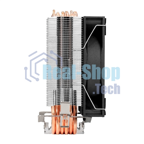 Кулер ExeGate Wizard EXX600-PWM.ARGb (Al+Cu, 6 тепл.трубки, LGA775/1150/1151/1155/1156/1200/1700/1851/AM2/AM2+/AM3/AM3+/AM4/AM5/FM1/FM2/754/939/940, TDP 180W, Fan 120мм PWM, 800-2400RPM, Hydro bearing, 4pin + 5V 3pin ARGb, 11-24db, 540г, ARGb подсветка, с термопастой, на защелках, Color Box)