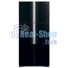 Холодильник Hitachi R-W660PUC7 GBK черный двухкамерный 396/144л морозилка сверху, No Frost, Side by Side