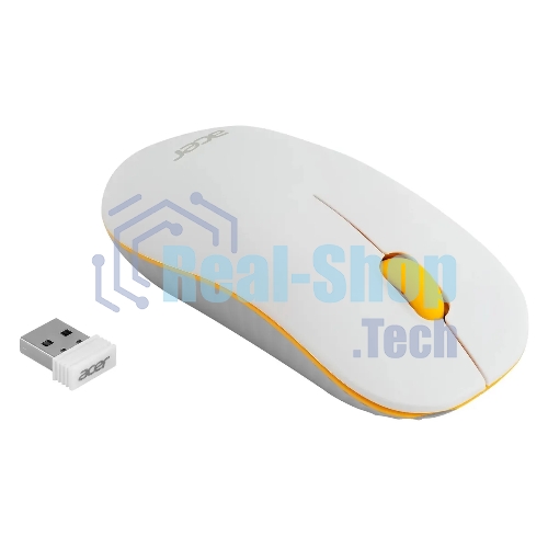 Мышь беспроводная Acer OMR200 желтый, 1200 dpi, радиоканал, USB, кнопки - 3