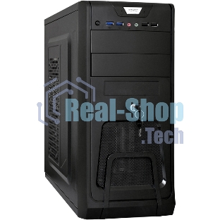 Компьютерный корпус Miditower ExeGate CP-603UB-UNS350 (ATX, БП UNS350 с вент. 12см, 2хUSB, аудио, черный)
