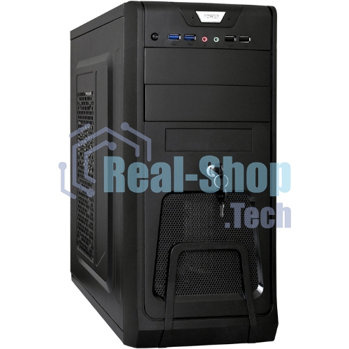 Компьютерный корпус Miditower ExeGate CP-603UB-UNS350 (ATX, БП UNS350 с вент. 12см, 2хUSB, аудио, черный)