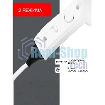 Фен Puff 1201B белый, 1200 Вт, с доп. розеткой