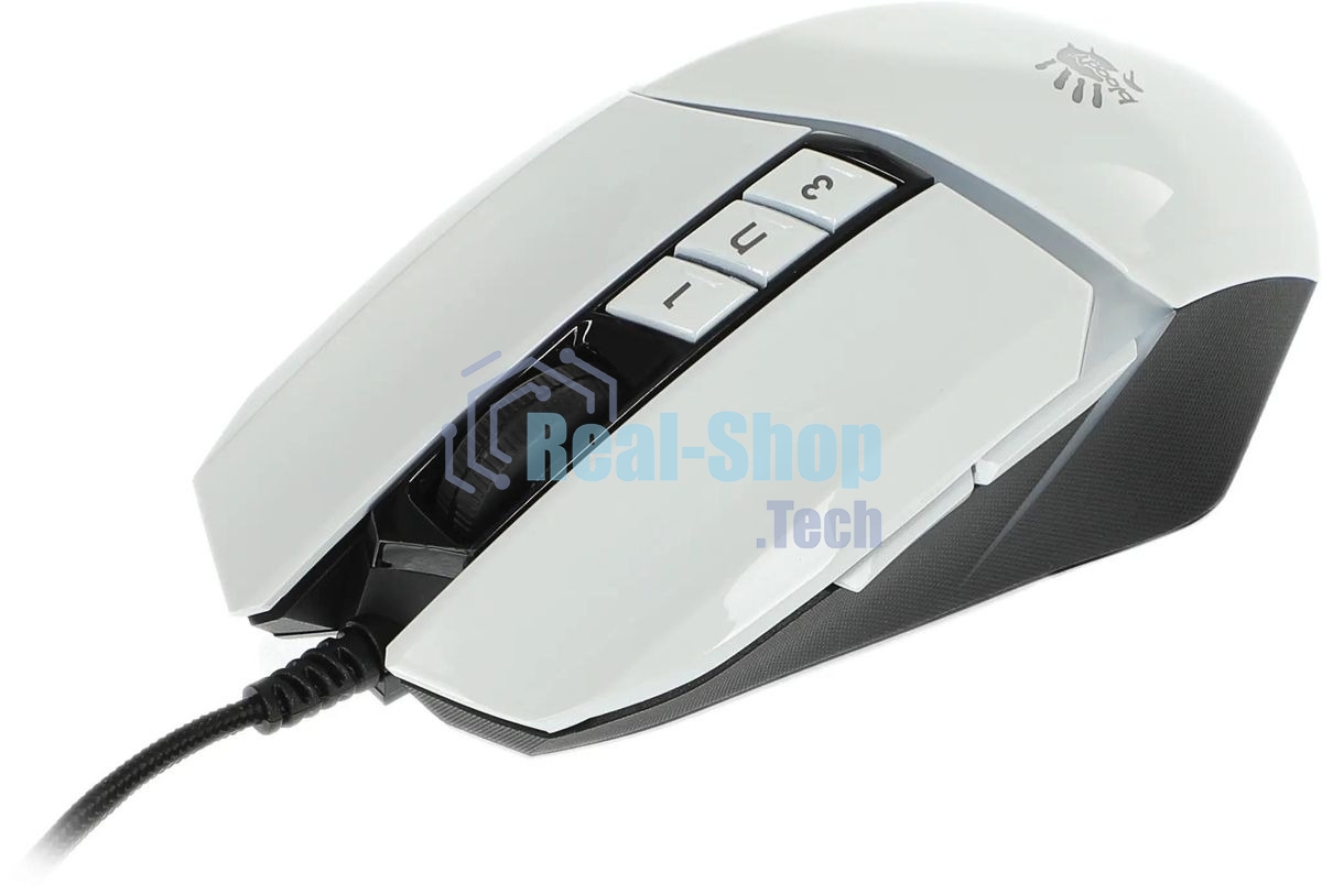 Мышь проводная A4Tech Bloody W60 Max белый, 10000 dpi, USB, кнопки - 10