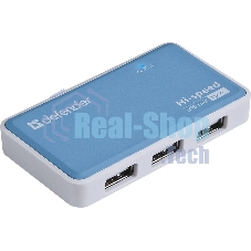 Концентратор USB Defender Quadro Power, USB, адаптер/через USB, блок питания