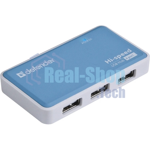 Концентратор USB Defender Quadro Power, USB, адаптер/через USB, блок питания