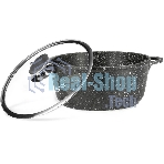 Кастрюля Lara LR02-207 Rio 30 см, 7.3 л, мрамор, капсулированное индукционное дно, крышка