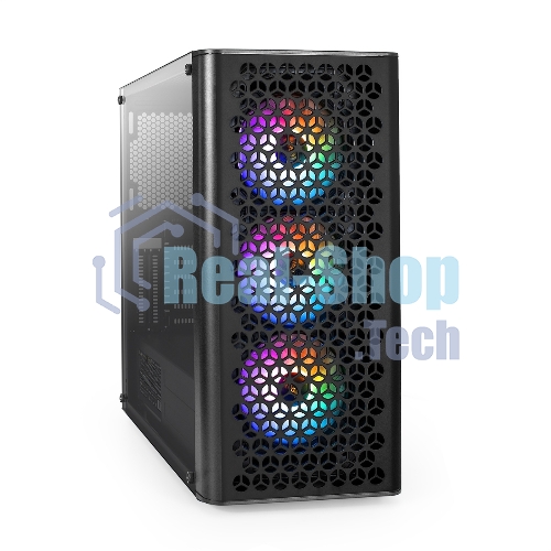 Компьютерный корпус Miditower ExeGate EVO-9202-NPX600 (ATX, БП 600NPX с вент. 12 см, с окном, 1*USB+1*USB 3.0, аудио, 3 вент. 12см с RGb подсветкой)