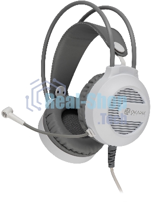 Гарнитура Oklick HS-L300G белый, проводная, 3.5 мм, подсветка