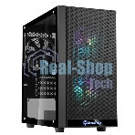 Компьютерный корпус Silverstone SST-PS15B-PRO Precision Mini Tower Micro ATX Computer Case, tempered glass, 2x 120мм ARGb, 1x ARGb Controller, black