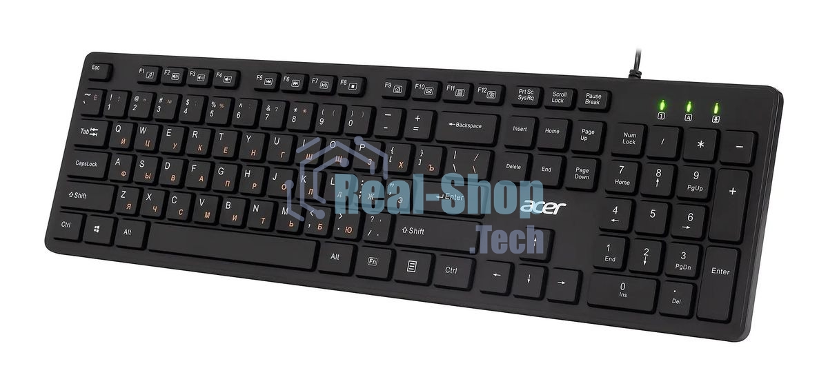 Клавиатура проводная Acer OKW122, USB, черный