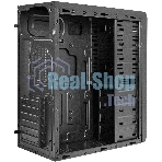 Компьютерный корпус Miditower ExeGate UN-605B-UNS350 (ATX, БП UNS350 с вент. 12см, 2хUSB, аудио, блокировка, черный)
