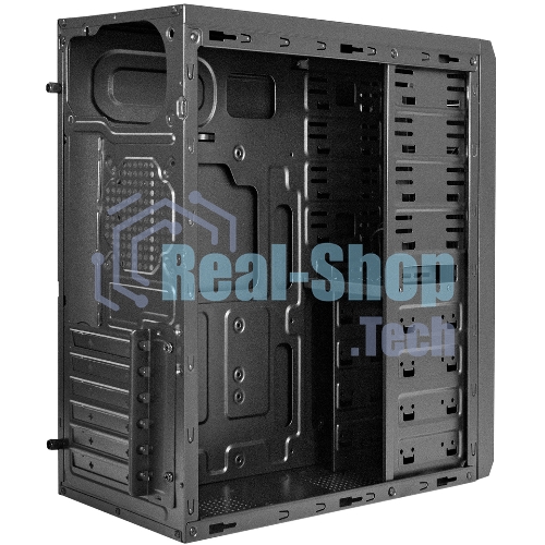 Компьютерный корпус Miditower ExeGate UN-605B-UNS350 (ATX, БП UNS350 с вент. 12см, 2хUSB, аудио, блокировка, черный)