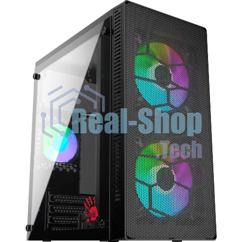 Компьютерный корпус Bloody BD-CC101 черный без БП mATX 1x80мм 1x92мм 2x120мм 2xUSB 2.0 1xUSB 3.0 audio