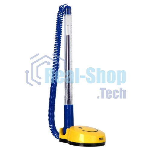 Ручка гелевая Deli E6793blue, d=0.5мм, синие чернила, на подставке сменный стержень, линия 0.35мм