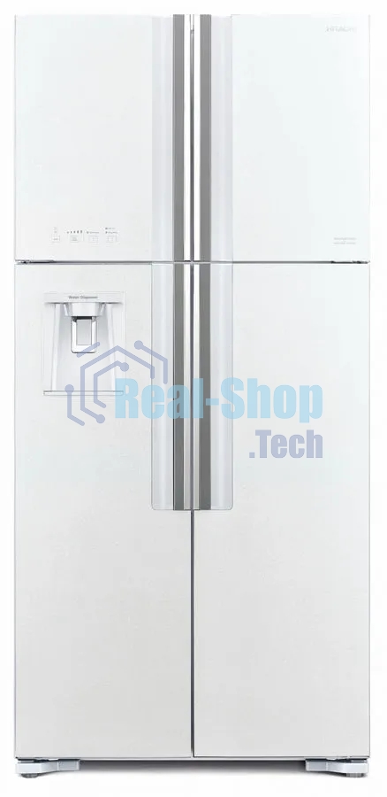 Холодильник Hitachi R-W660PUC7 GPW белый двухкамерный 396/144л морозилка сверху, No Frost, Side by Side
