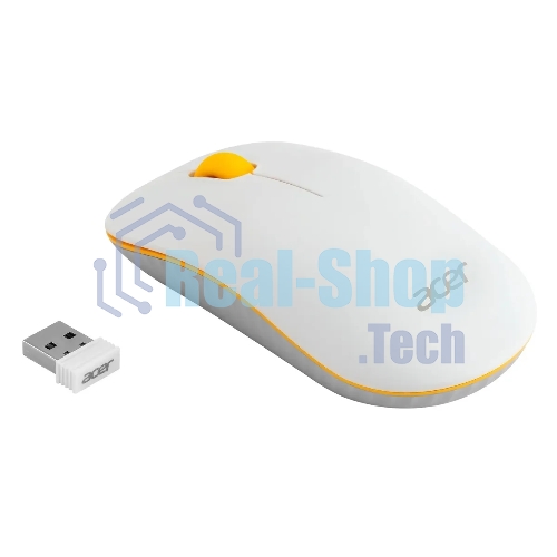 Мышь беспроводная Acer OMR200 желтый, 1200 dpi, радиоканал, USB, кнопки - 3