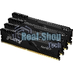 Оперативная память Kingston Fury Beast, DDR4, 64GB (4x16GB), 3200MHz, CL16, DIMM, с радиатором, черный