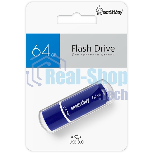 Флешка USB Smartbuy CROWN BLUE (SB64 GbCRW-Bl), 64 Gb, USB 3.0, R/W 75/25, синий