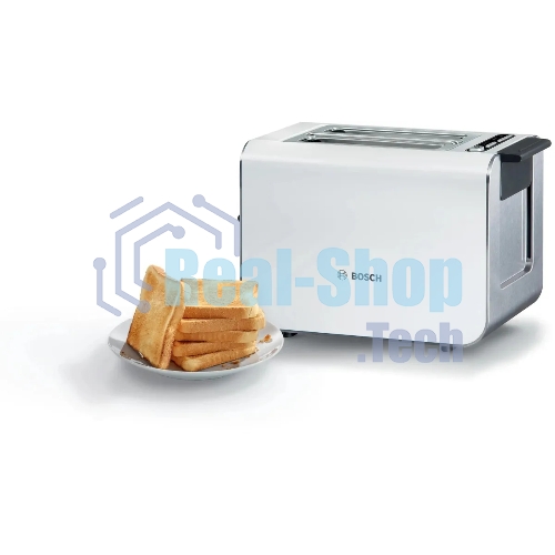 Тостер Bosch TAT8611N белый, 860 Вт, 2 слота