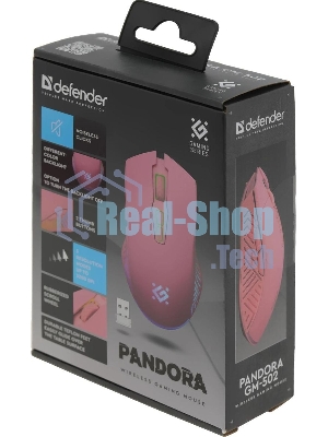 Мышь беспроводная Defender Pandora GM-502 розовый, 3200 dpi, радиоканал, USB, кнопки - 7