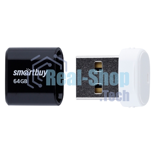 Флешка USB Smartbuy LARA Black (SB64GbLARA-K), 64Gb, USB 2.0, R/W 15/5, черный/белый